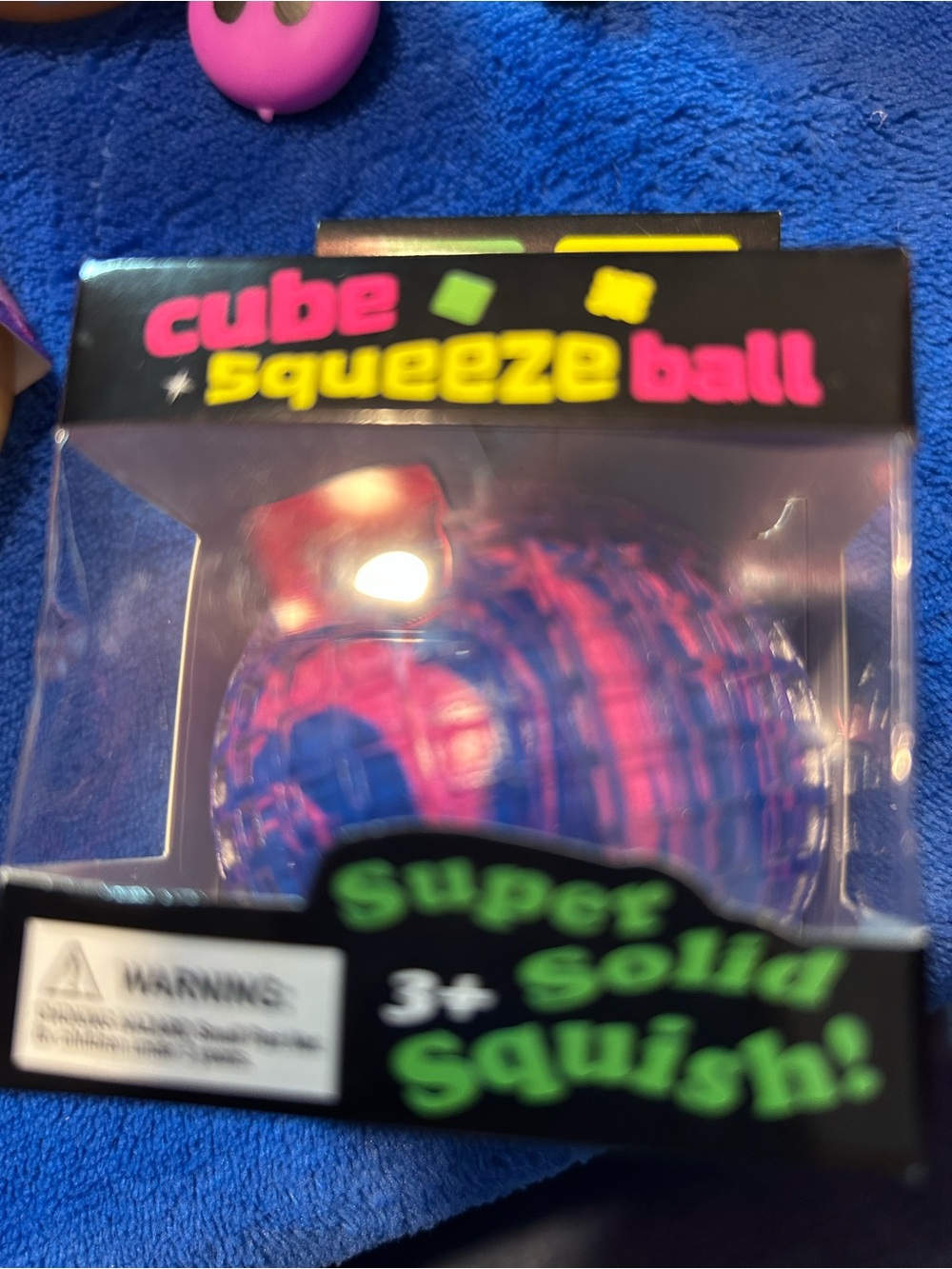 Cube Squeeze Ball - Pink & Blue